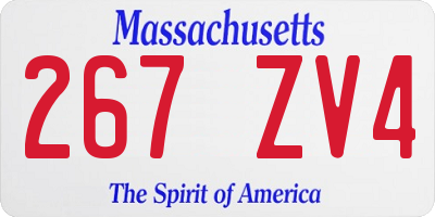 MA license plate 267ZV4