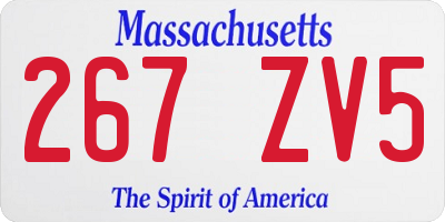 MA license plate 267ZV5