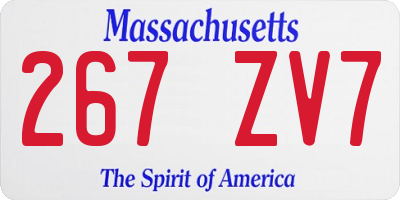 MA license plate 267ZV7