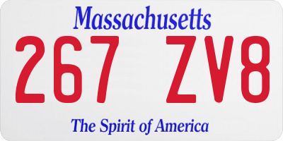 MA license plate 267ZV8