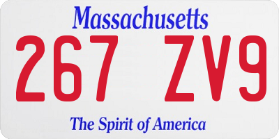MA license plate 267ZV9