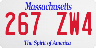 MA license plate 267ZW4
