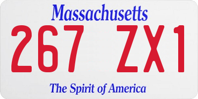MA license plate 267ZX1