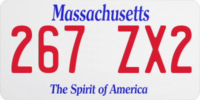 MA license plate 267ZX2