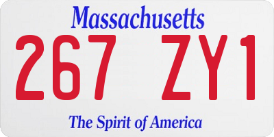 MA license plate 267ZY1