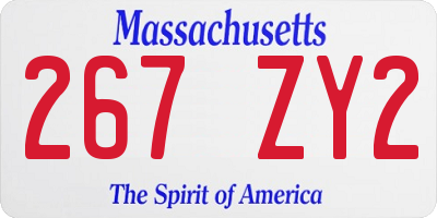 MA license plate 267ZY2