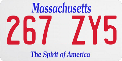 MA license plate 267ZY5