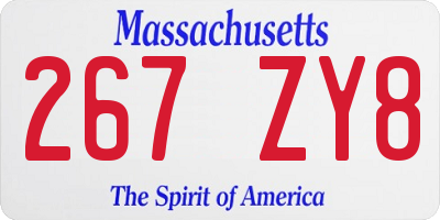 MA license plate 267ZY8