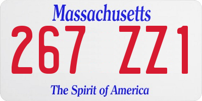 MA license plate 267ZZ1