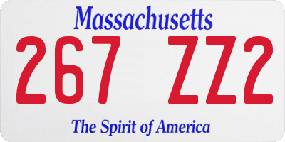 MA license plate 267ZZ2