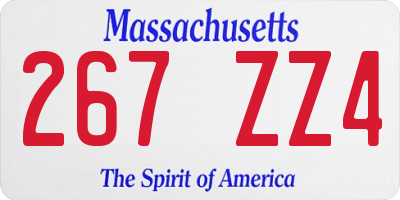 MA license plate 267ZZ4