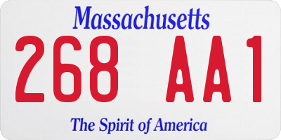MA license plate 268AA1