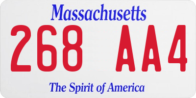 MA license plate 268AA4