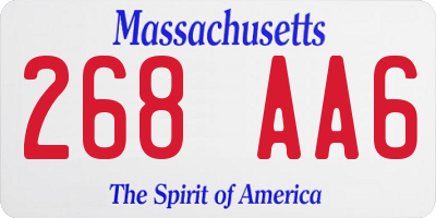 MA license plate 268AA6