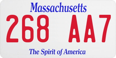 MA license plate 268AA7