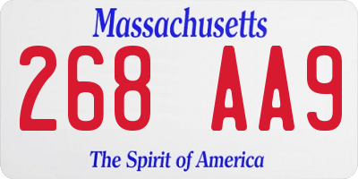 MA license plate 268AA9