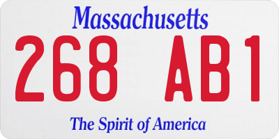 MA license plate 268AB1