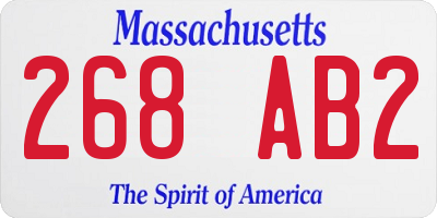 MA license plate 268AB2