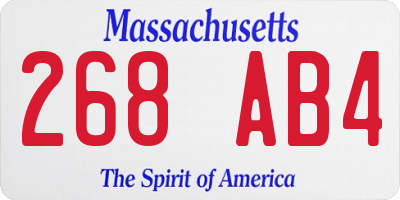MA license plate 268AB4