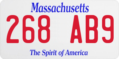 MA license plate 268AB9
