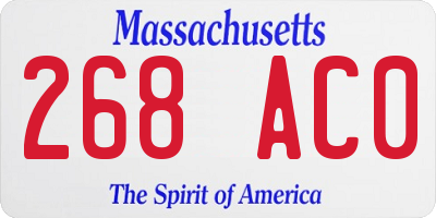 MA license plate 268AC0