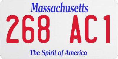 MA license plate 268AC1