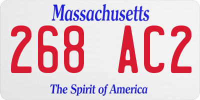 MA license plate 268AC2