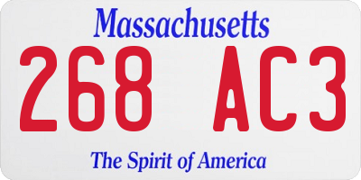 MA license plate 268AC3