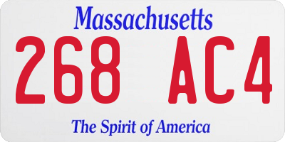 MA license plate 268AC4