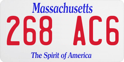 MA license plate 268AC6