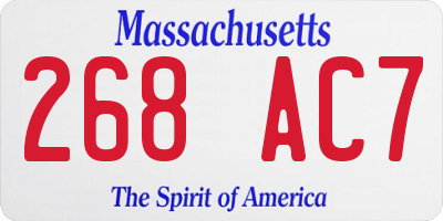 MA license plate 268AC7