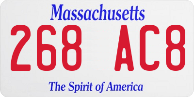 MA license plate 268AC8
