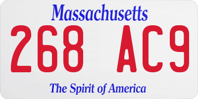 MA license plate 268AC9