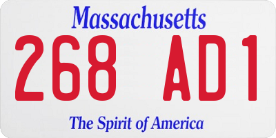 MA license plate 268AD1