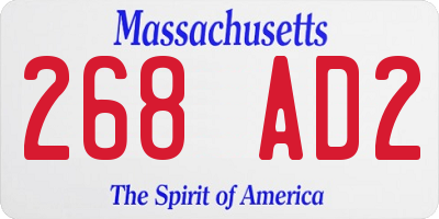 MA license plate 268AD2