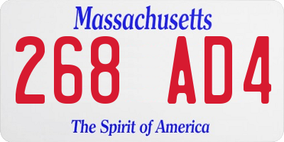MA license plate 268AD4