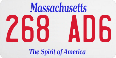 MA license plate 268AD6