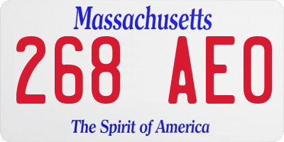 MA license plate 268AE0