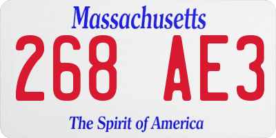 MA license plate 268AE3