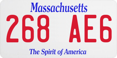 MA license plate 268AE6