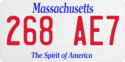 MA license plate 268AE7