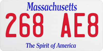 MA license plate 268AE8