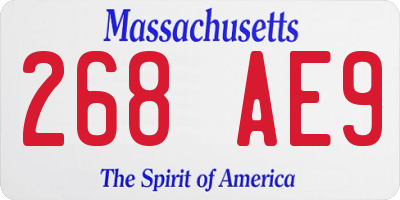 MA license plate 268AE9