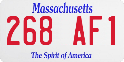 MA license plate 268AF1