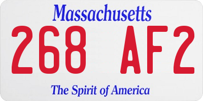 MA license plate 268AF2