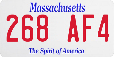 MA license plate 268AF4