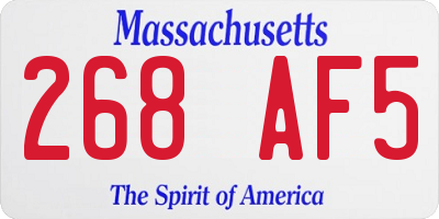 MA license plate 268AF5