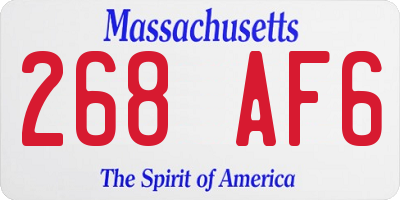 MA license plate 268AF6