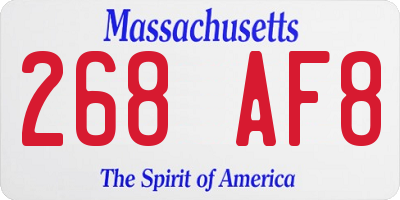 MA license plate 268AF8