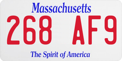 MA license plate 268AF9